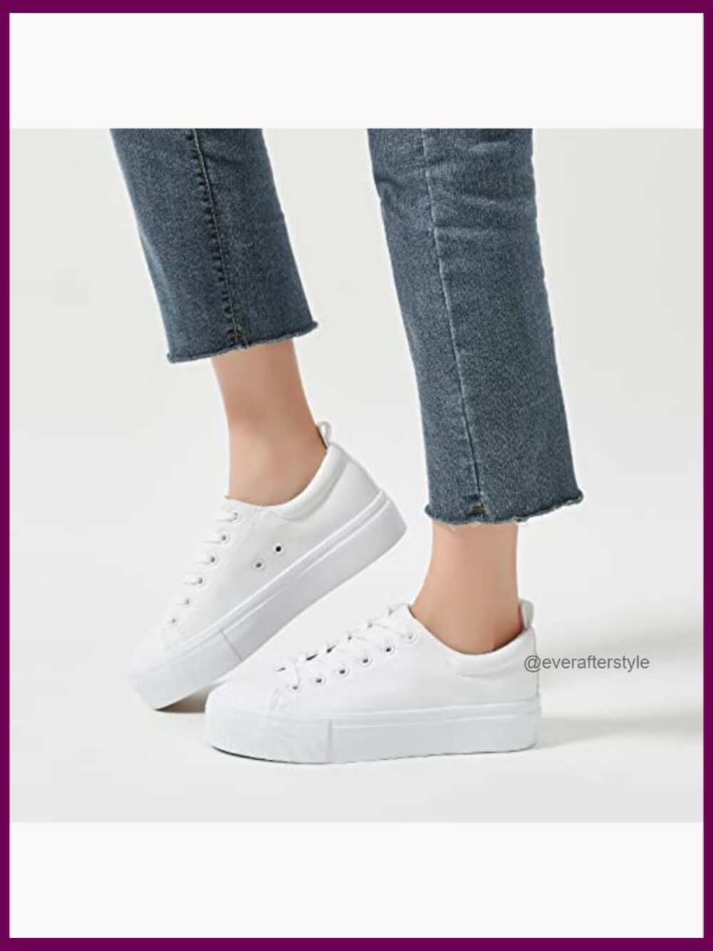 PU Leather Platform Sneakers Lace Up Casual Walking Shoes - Picture 2 of 7